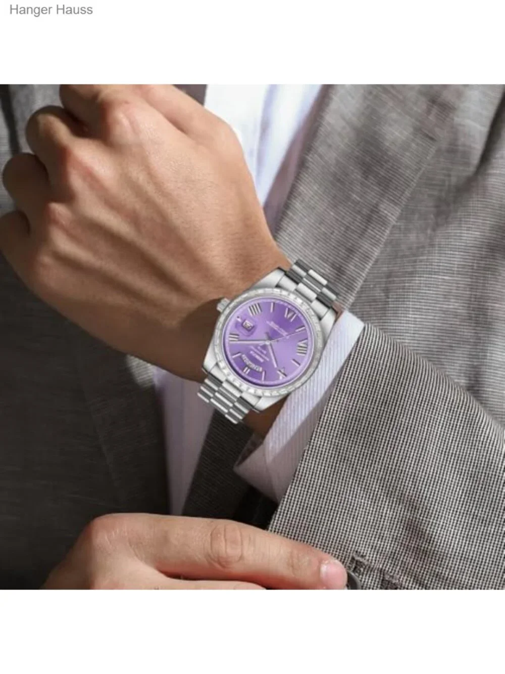Men's Analog Quartz Watch Stainless Steel Day Date Dress Wristwatch